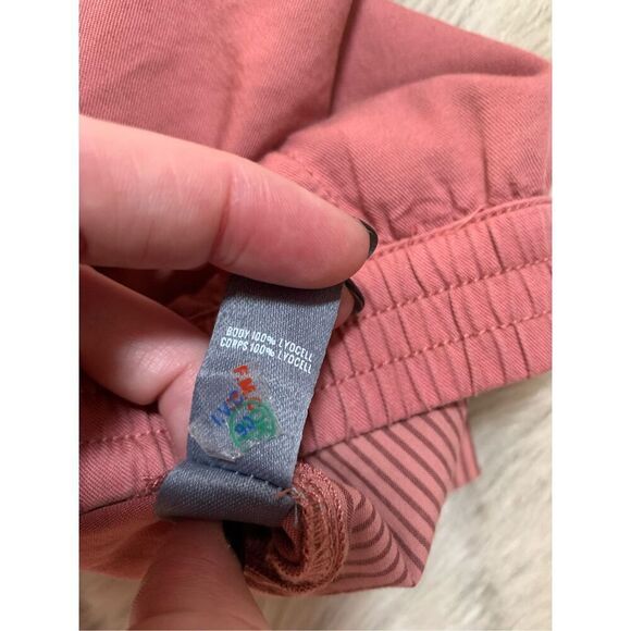 Aerie Lace Up Distressed Frayed Beach Shorts Mauve Medium - Picture 5 of 8